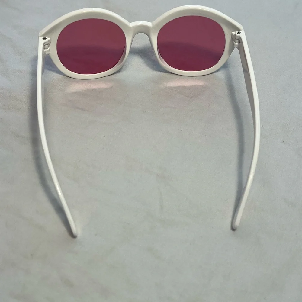 Cat & Jack Kids White Sunglasses with Pink Lenses